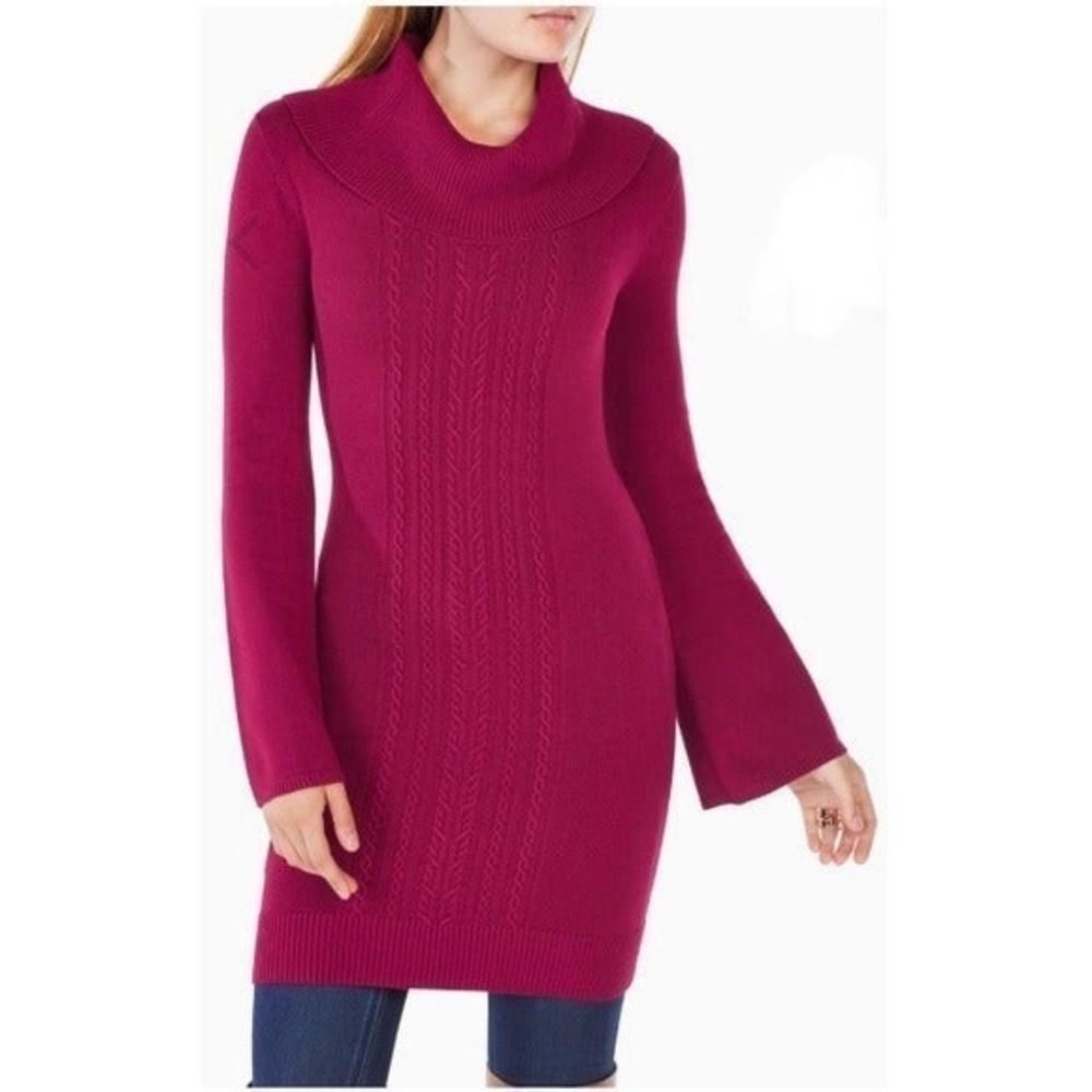 BCBGMAXAZRIA Layla Convertible Sweater Dress Off Shoulder Cowl Neck Size Medium